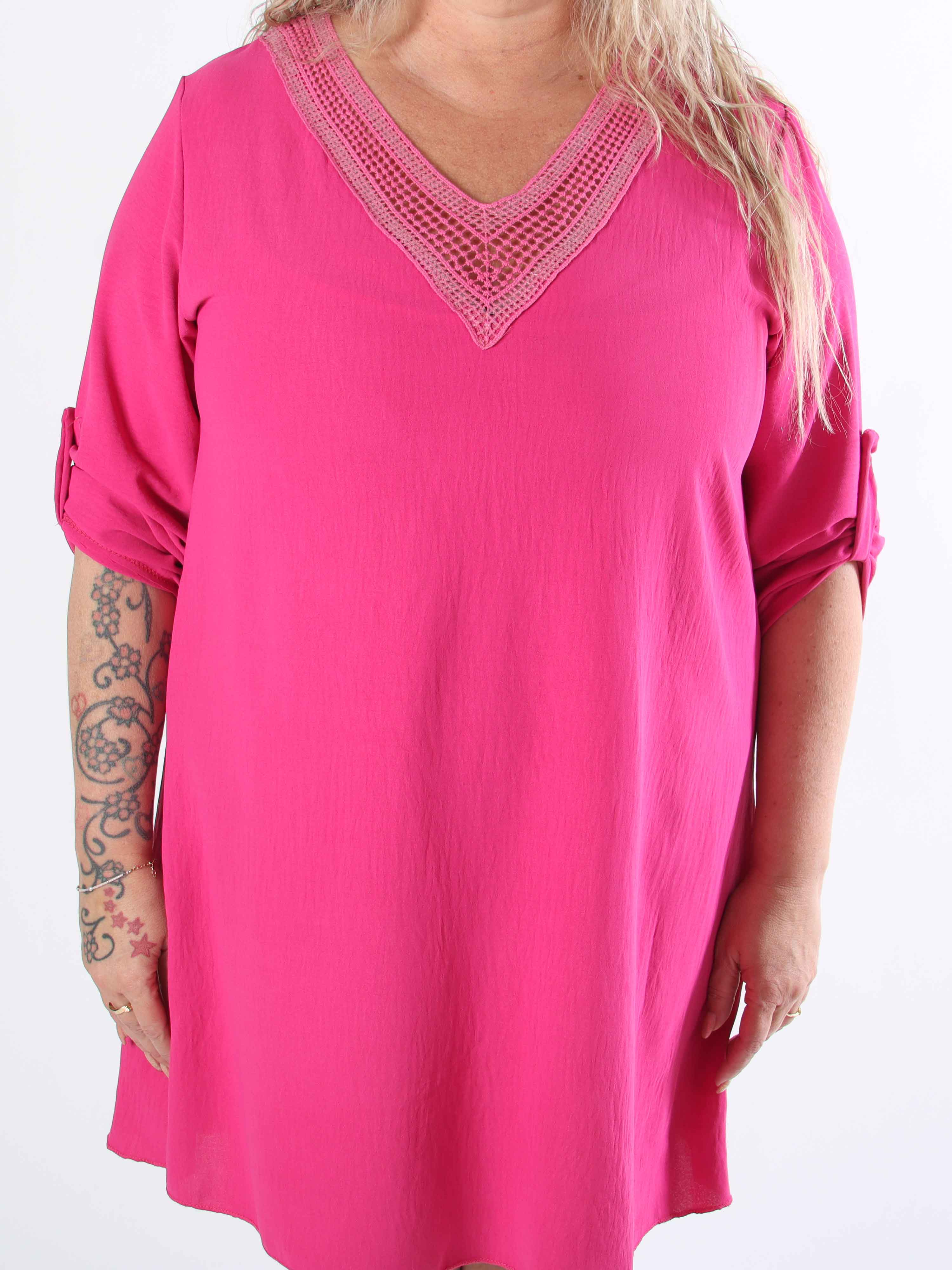 Lily - Plus size tunikaklänning i viskos med paljetter